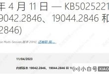 Windows 10 20H2/21H2/22H2 4月累积更新补丁KB5025221适用于下载地址_小白号