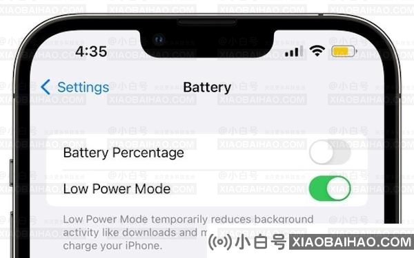 iOS 16 Beta 6发布：开启低电量模式后可不显示数字电量