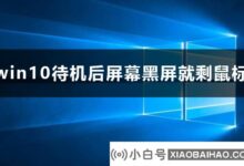 win10待机后,屏幕黑屏,鼠标残留。_小白号