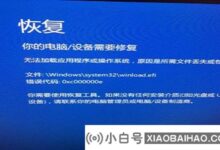 Win10出现蓝屏错误代码0xv000000e解决方案_小白号